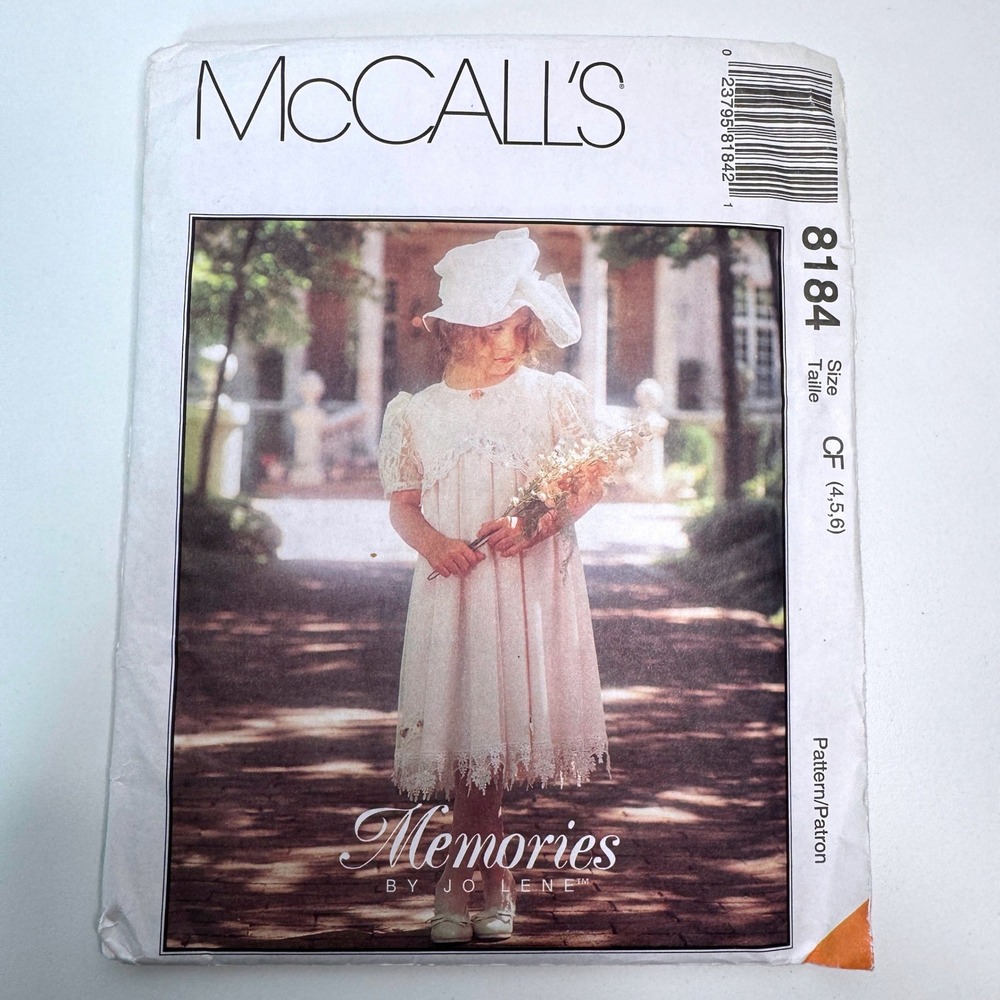 MCCALL'S 8184 Memories by Jolene Girls Empire Dress 4 5‎ 6 Uncut Sewing Pattern